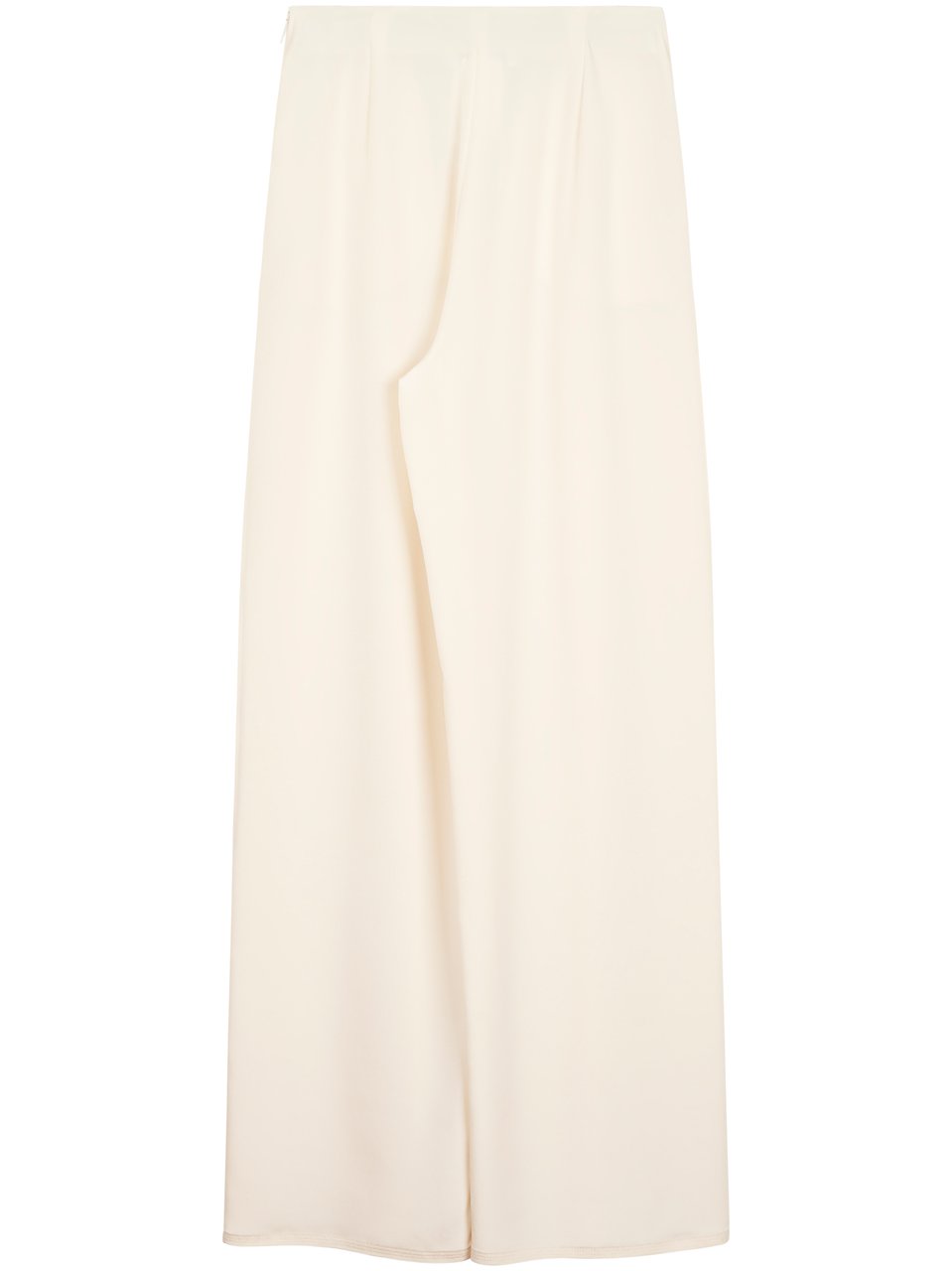 Max Mara Ivory Wide-Leg Trousers with Front Pleats Neutraal