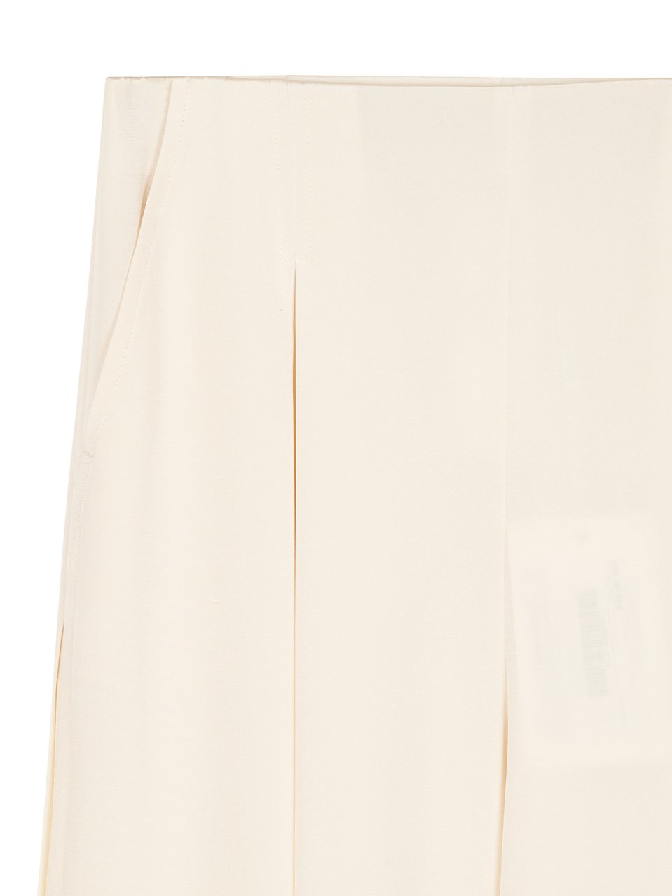 Max Mara Ivory Wide-Leg Trousers with Front Pleats Neutraal