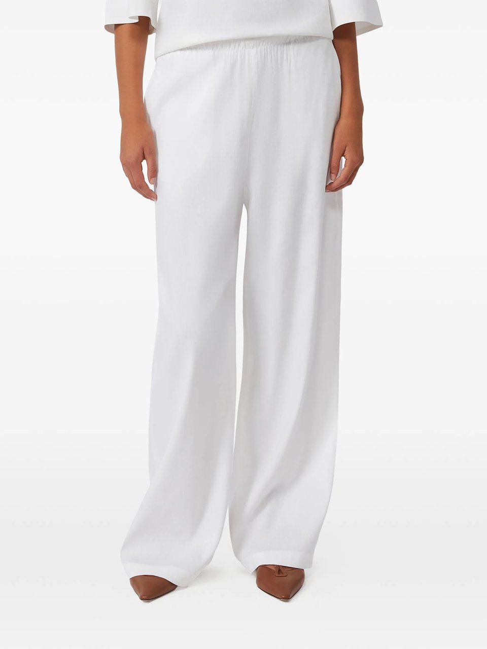 Max Mara Mxpdestin Relaxed Fit Fabric Wide-Leg Pants Wit
