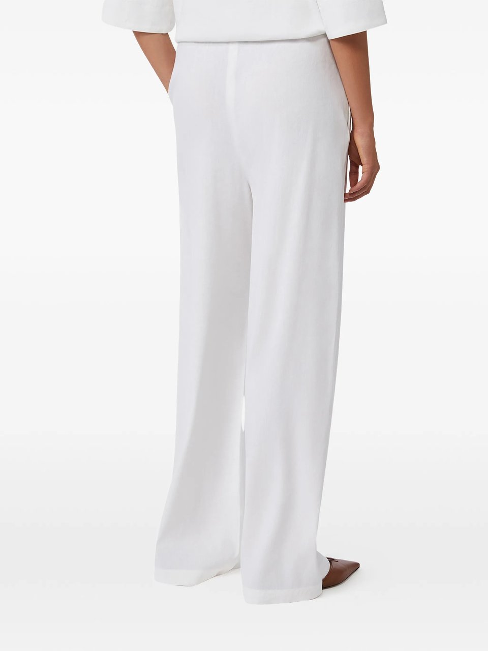 Max Mara Mxpdestin Relaxed Fit Fabric Wide-Leg Pants Wit