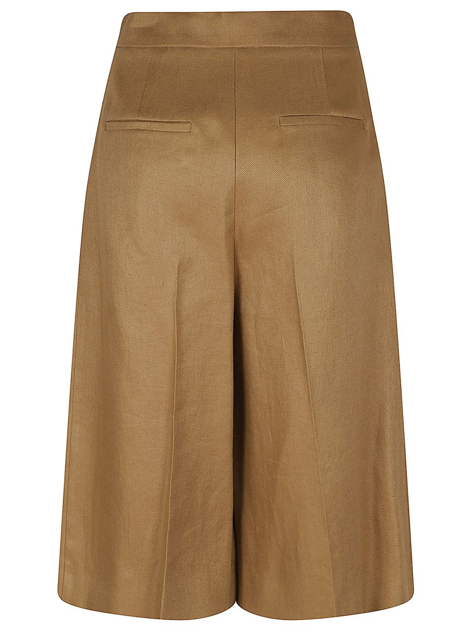 Max Mara Midi-Length Linen Culottes with Tailored Silhouette and High Waist Bruin