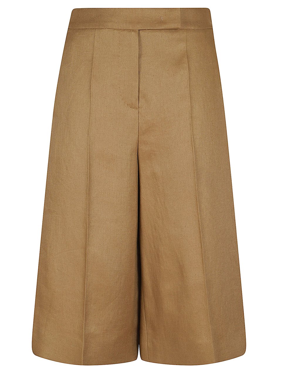 Max Mara Midi-Length Linen Culottes with Tailored Silhouette and High Waist Bruin