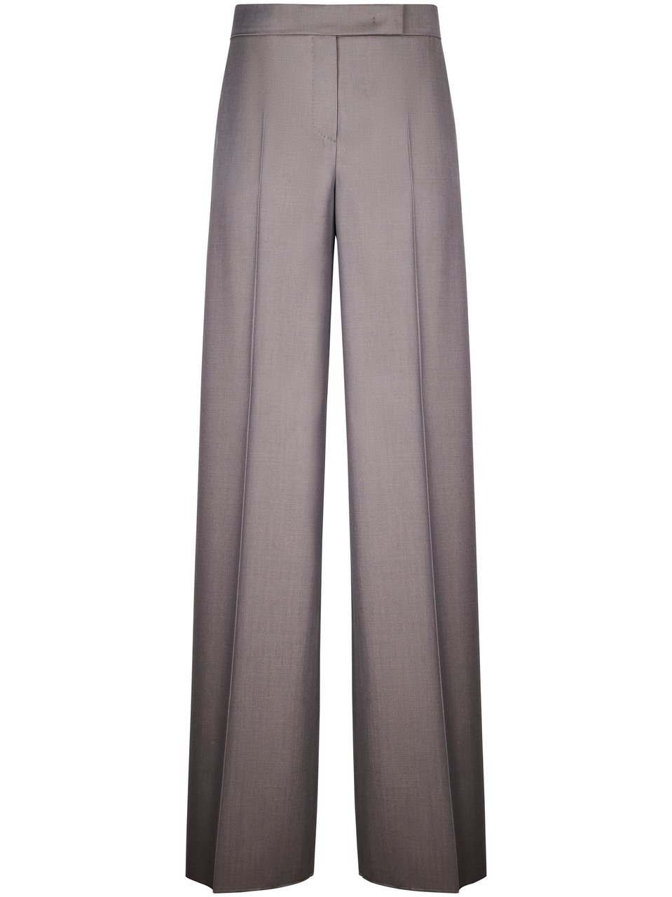 Max Mara Wide-Leg Trousers with High Waist and Pressed Creases Grijs