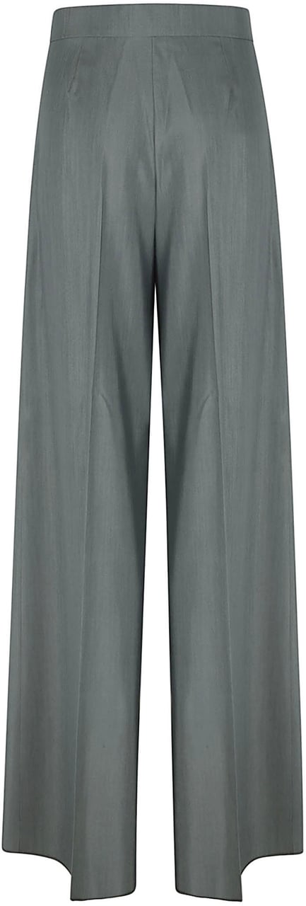 Max Mara Wide-Leg Tailored Trousers In Lightweight Wool-Silk Blend Grijs