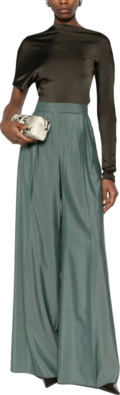 Max Mara Long Trouser Dark Green Groen