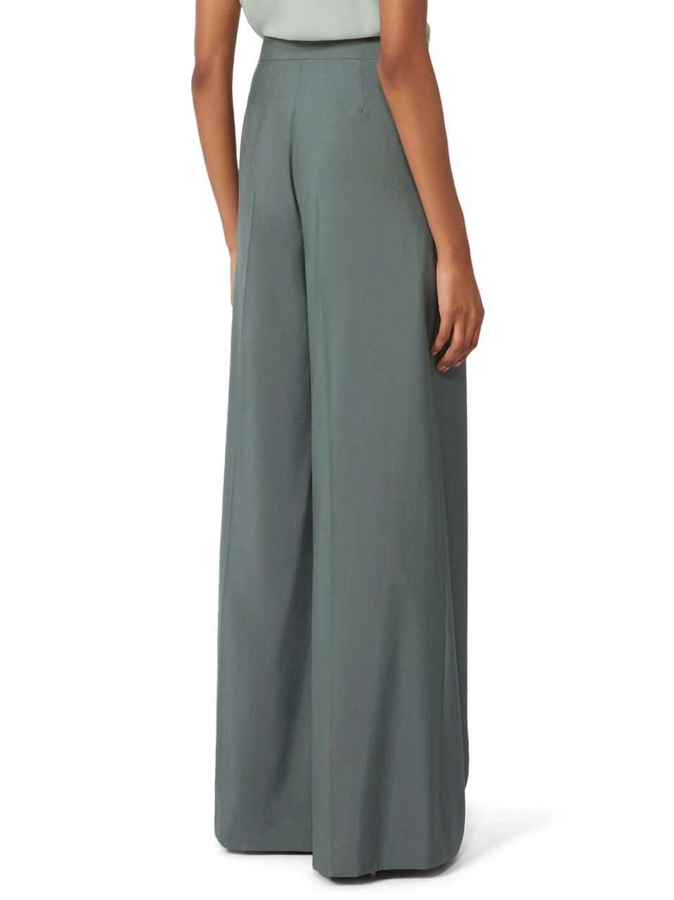 Max Mara Wide-Leg Trousers with Soft Pleats and Structured Waistband Grijs