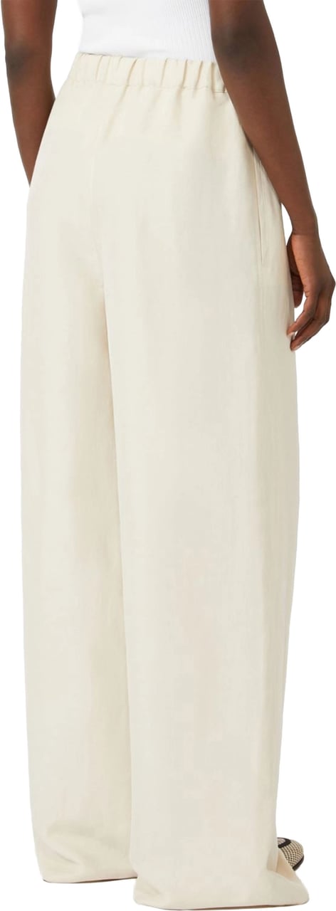 Max Mara Wide-Leg Pants with Elastic Waistband Neutraal