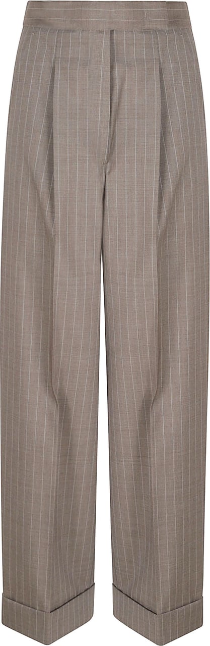 Max Mara Pinstripe Trousers With Front Closure Bruin