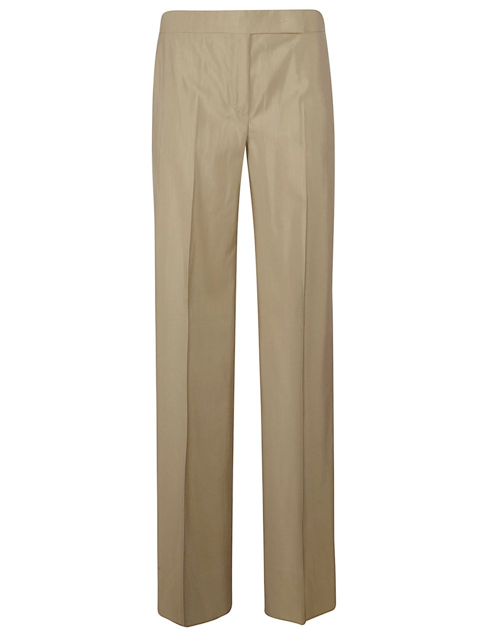 Max Mara Straight-Leg Tailored Trousers in Smooth Beige Fabric Roze