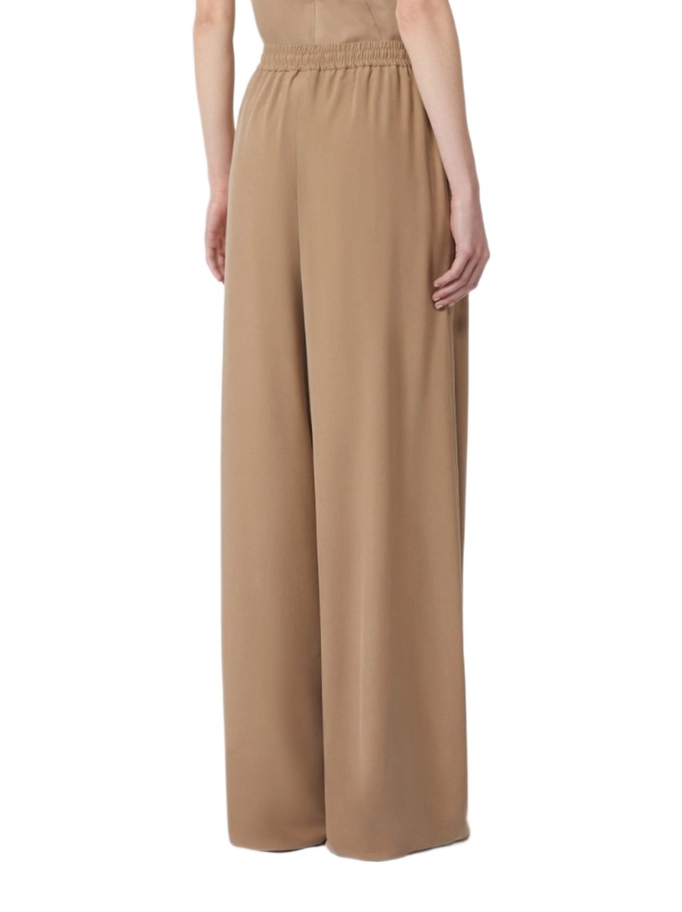Max Mara Pure Seta Seta Wide Trousers Neutraal