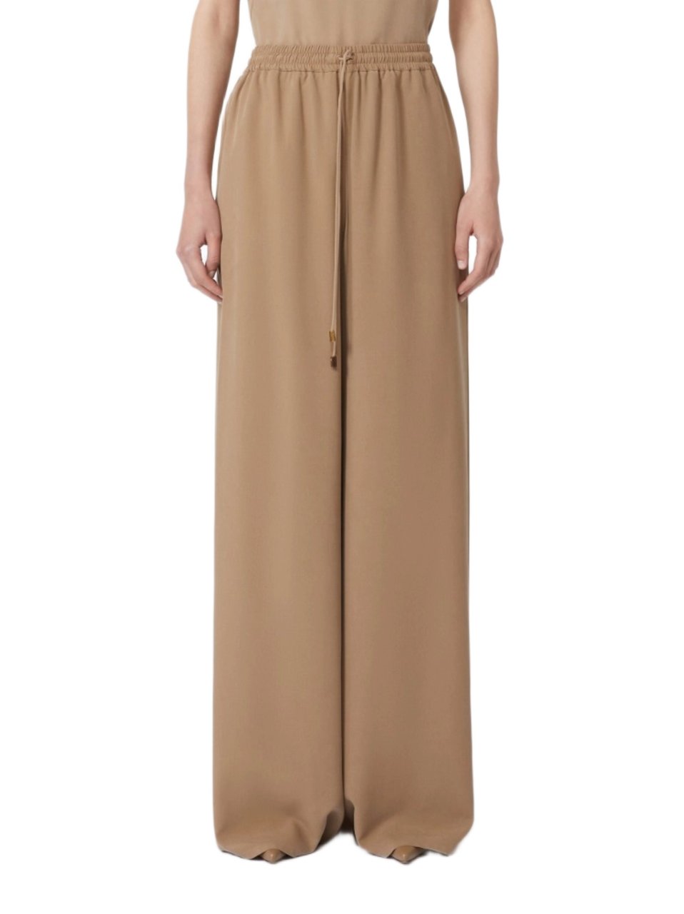 Max Mara Pure Seta Seta Wide Trousers Neutraal
