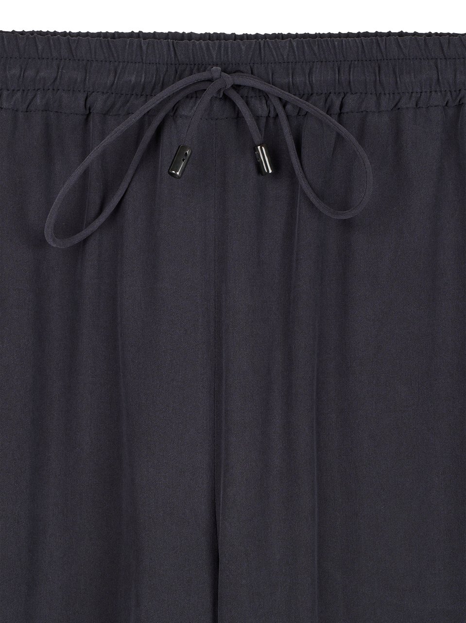 Max Mara Wide-leg Trousers with Elastic Waistband and Adjustable Drawstring Zwart