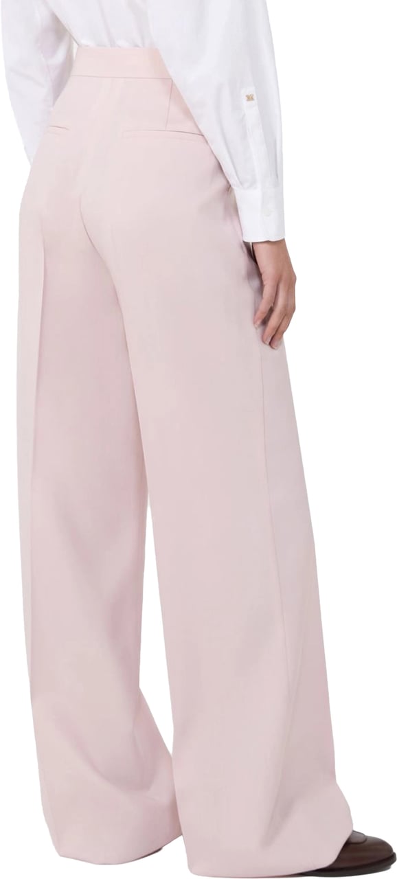 Max Mara Pink Girone Pleated Wide-Leg Trousers Neutraal
