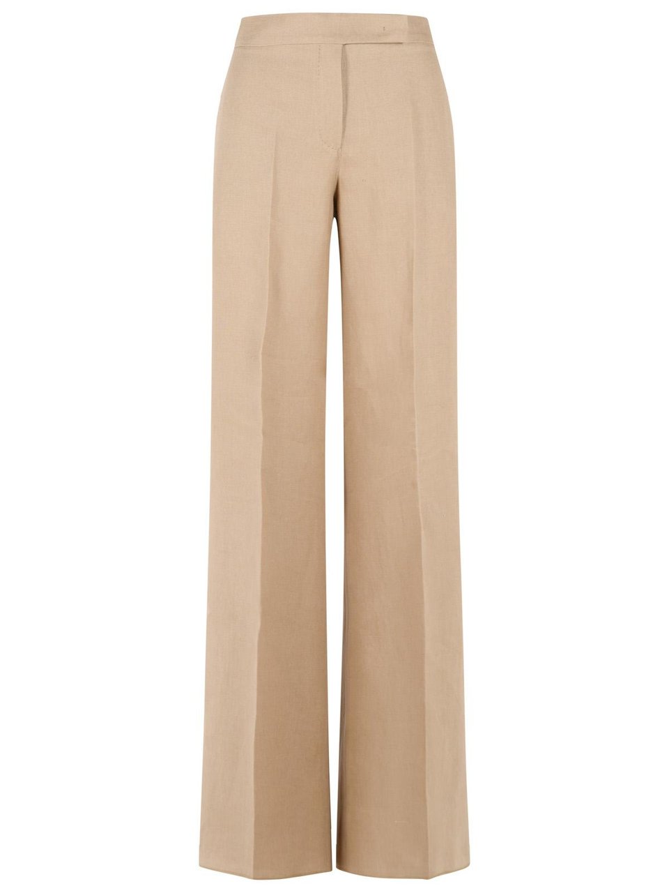 Max Mara 'Big' Regular Fit Pants In Camel Linen Natté Neutraal