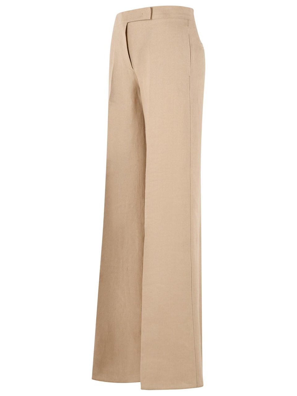 Max Mara 'Big' Regular Fit Pants In Camel Linen Natté Neutraal