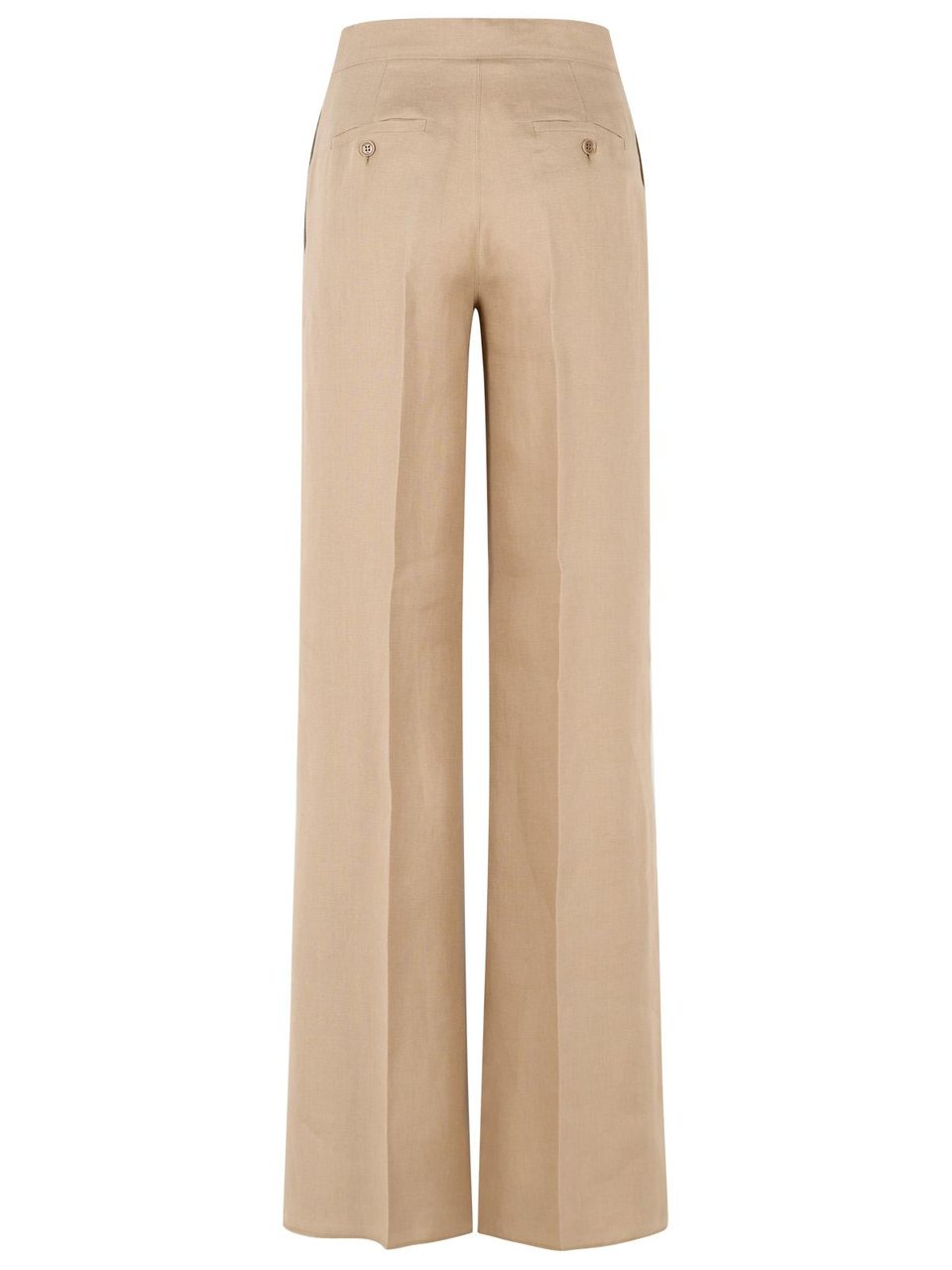 Max Mara 'Big' Regular Fit Pants In Camel Linen Natté Neutraal
