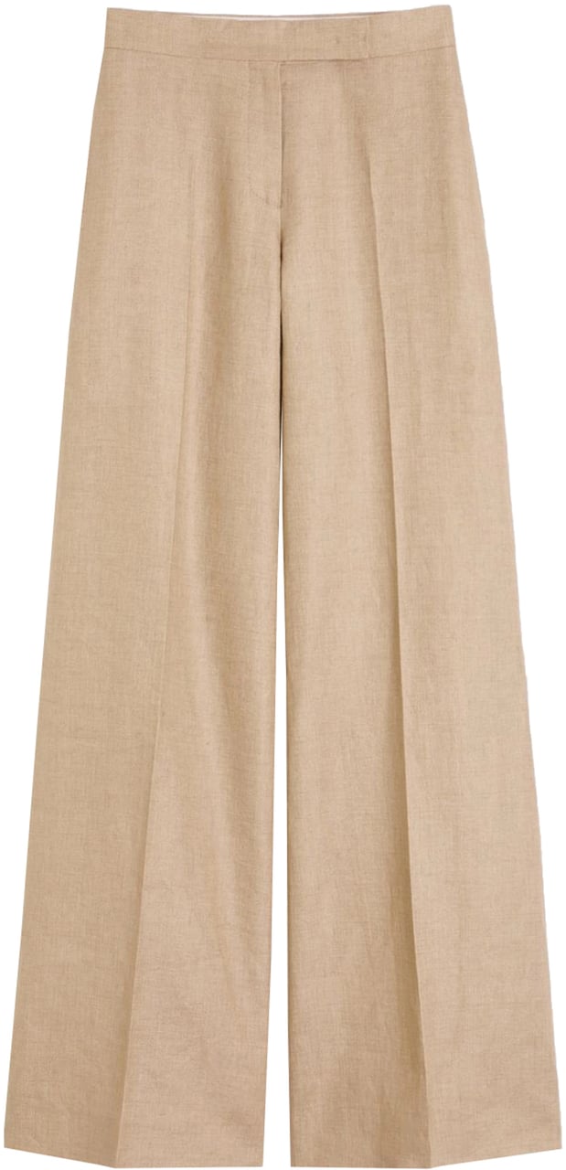 Max Mara Beige Mxsbig High-Waisted Wide-Leg Trousers Neutraal