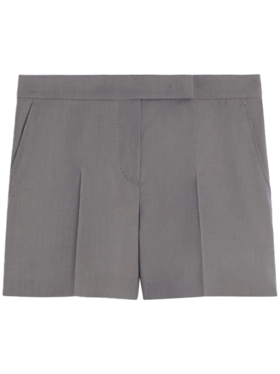 Max Mara Tailored Cropped Shorts with Pleats and Side Pockets Grijs