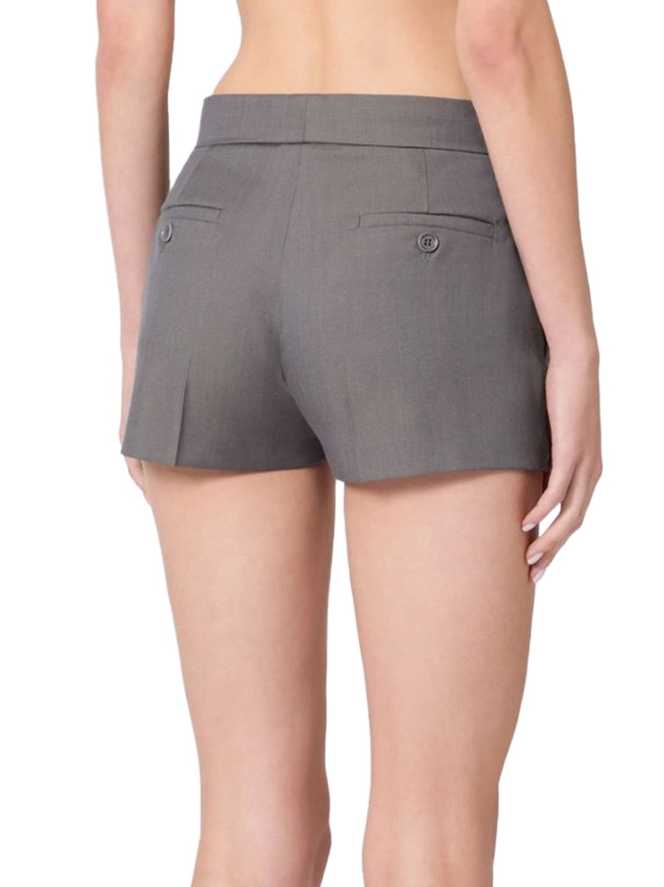 Max Mara Tailored Cropped Shorts with Pleats and Side Pockets Grijs