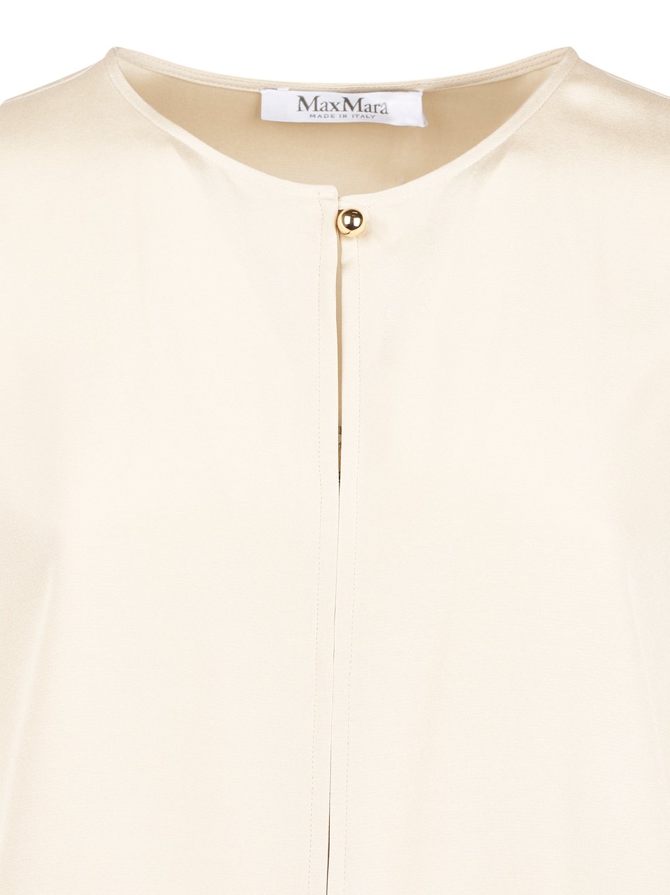 Max Mara Silk-Blend Long-Sleeved Top with Button Closure Neutraal