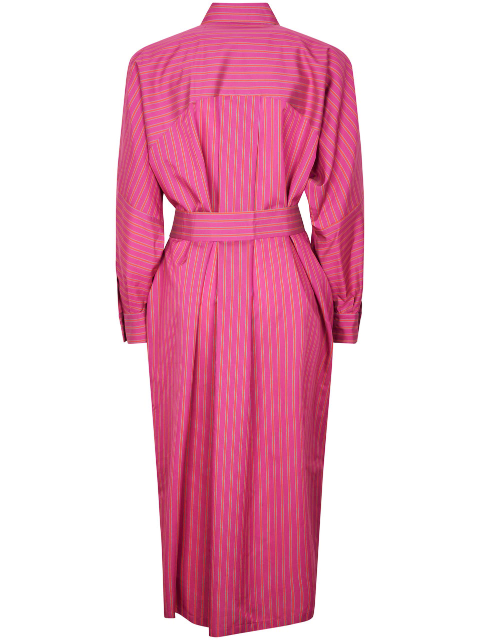 Max Mara Shirt Dress with Pointed Collar and Contrasting Stripes Roze