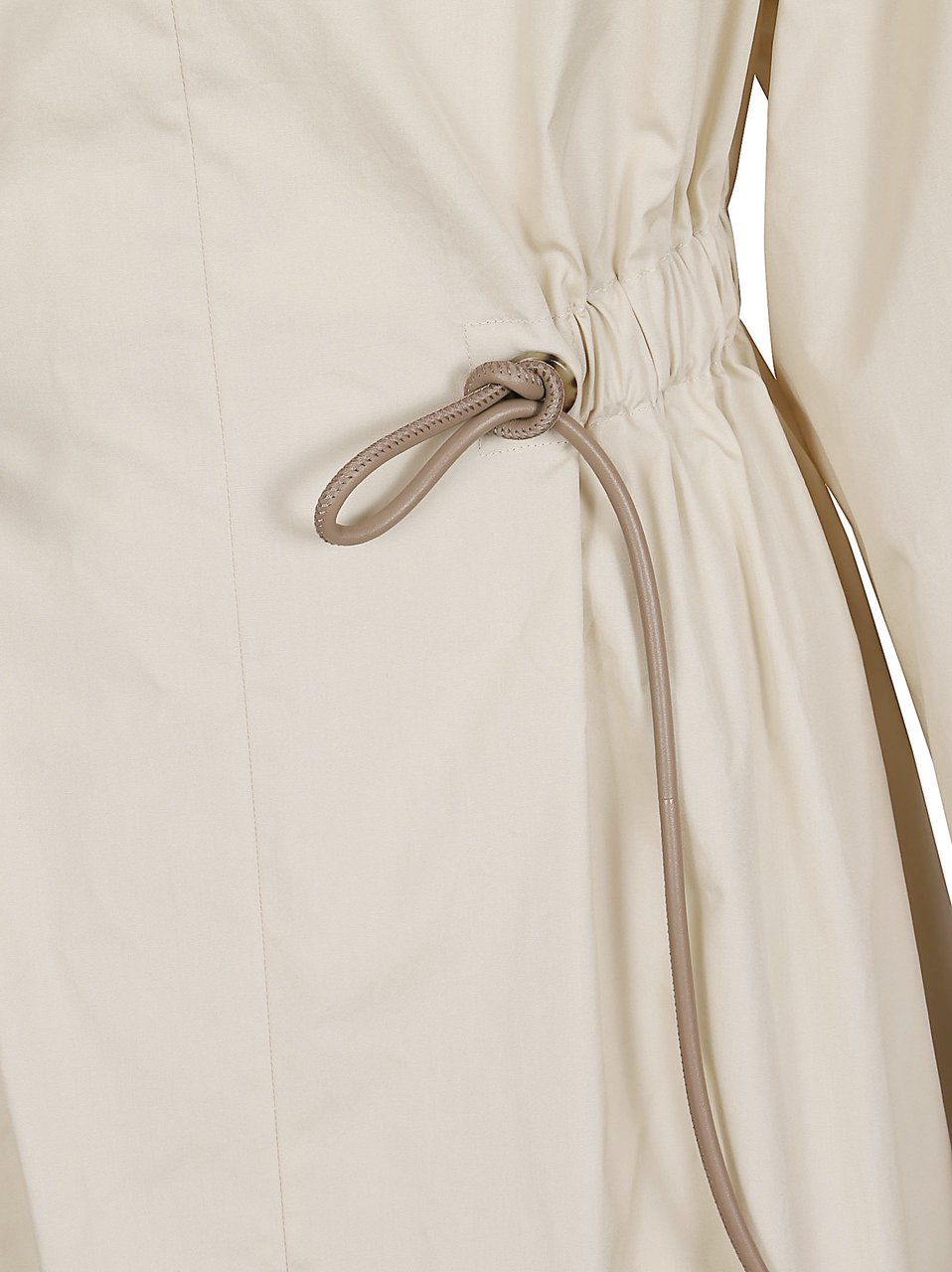Max Mara V-Neck Dress with Drawstring Front and Elegant Collar Grijs