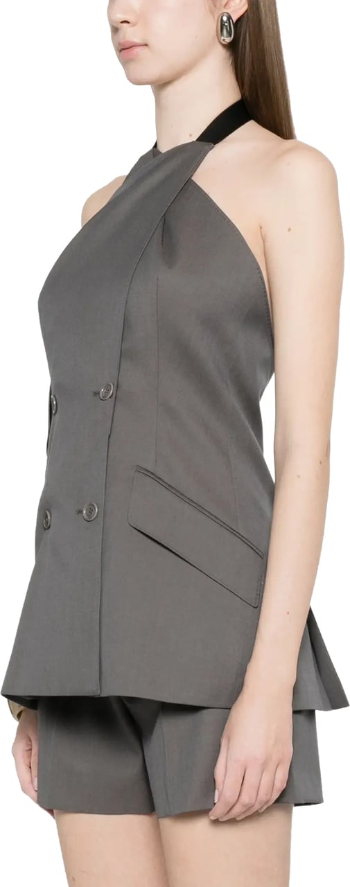 Max Mara Sleevles Blazer Medium Grey Grijs