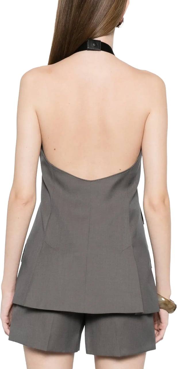 Max Mara Sleevles Blazer Medium Grey Grijs