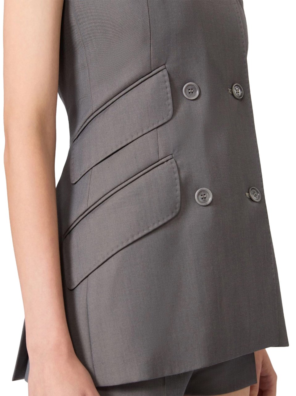 Max Mara Sleeveless Tailored Jacket with Halter Neck Paars
