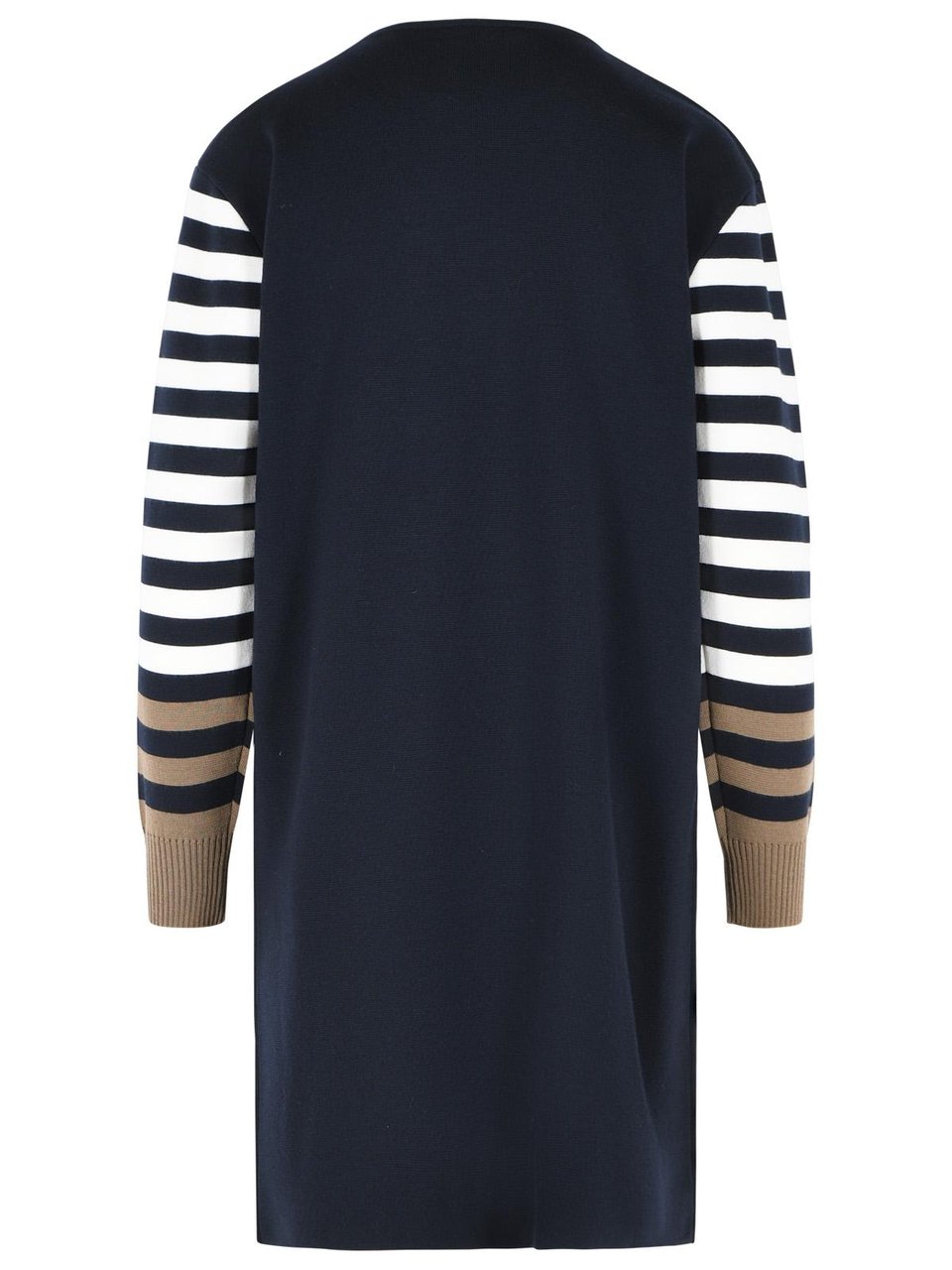 Max Mara Cotro 'Velo' Dress In Navy Blue Virgin Wool Zwart