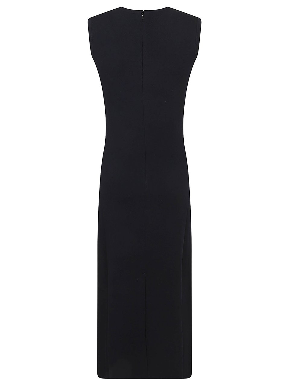 Max Mara Ankle-Length Fitted Knitted Viscose Dress Blauw