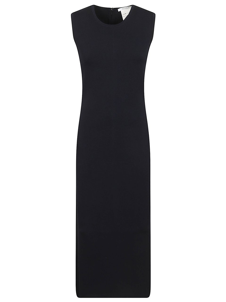 Max Mara Ankle-Length Fitted Knitted Viscose Dress Blauw