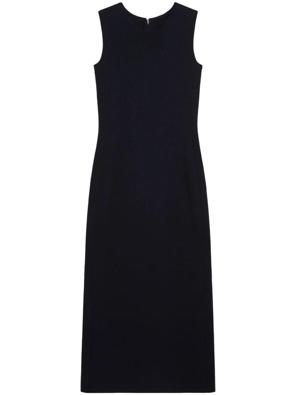 Max Mara Sleeveless Black Knit Midi Dress with Straight Silhouette Zwart
