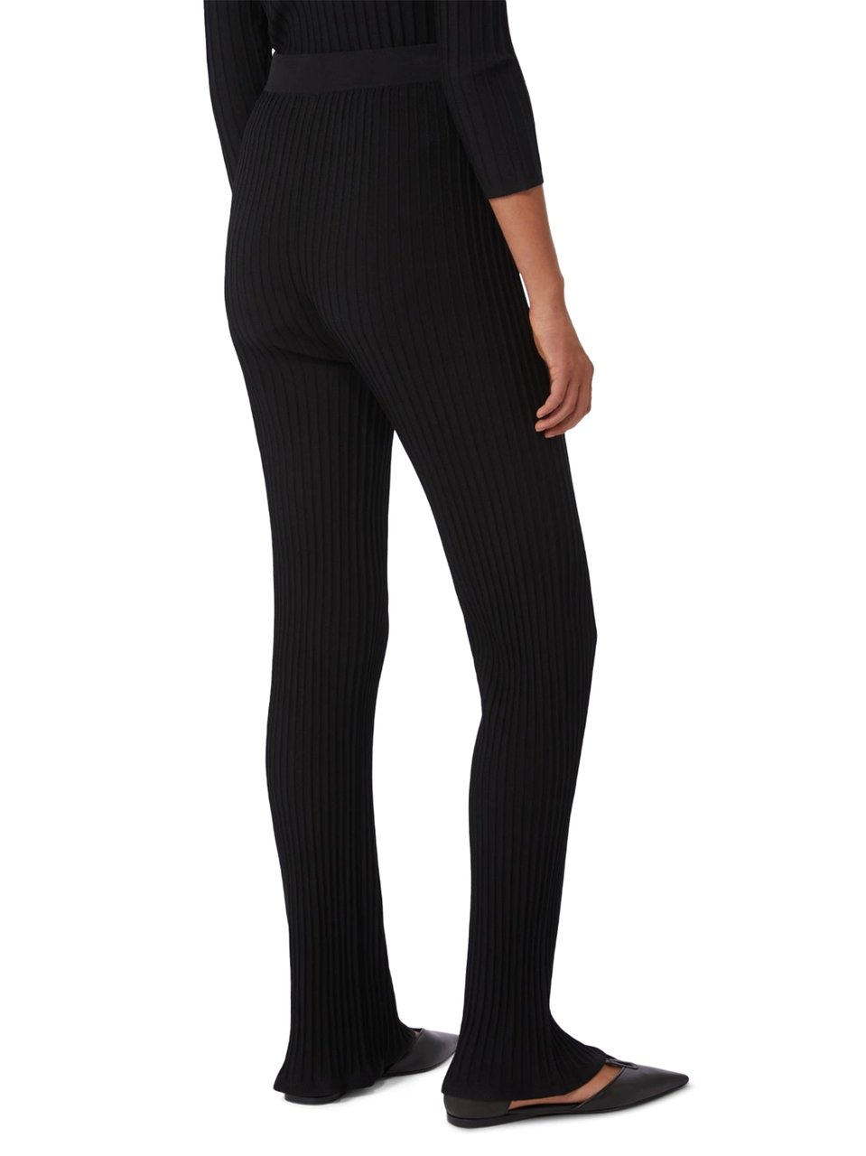 Max Mara Ribbed Knit Trousers with Fitted Silhouette Zwart