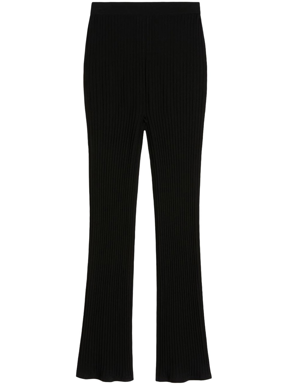 Max Mara Ribbed Knit Trousers with Fitted Silhouette Zwart