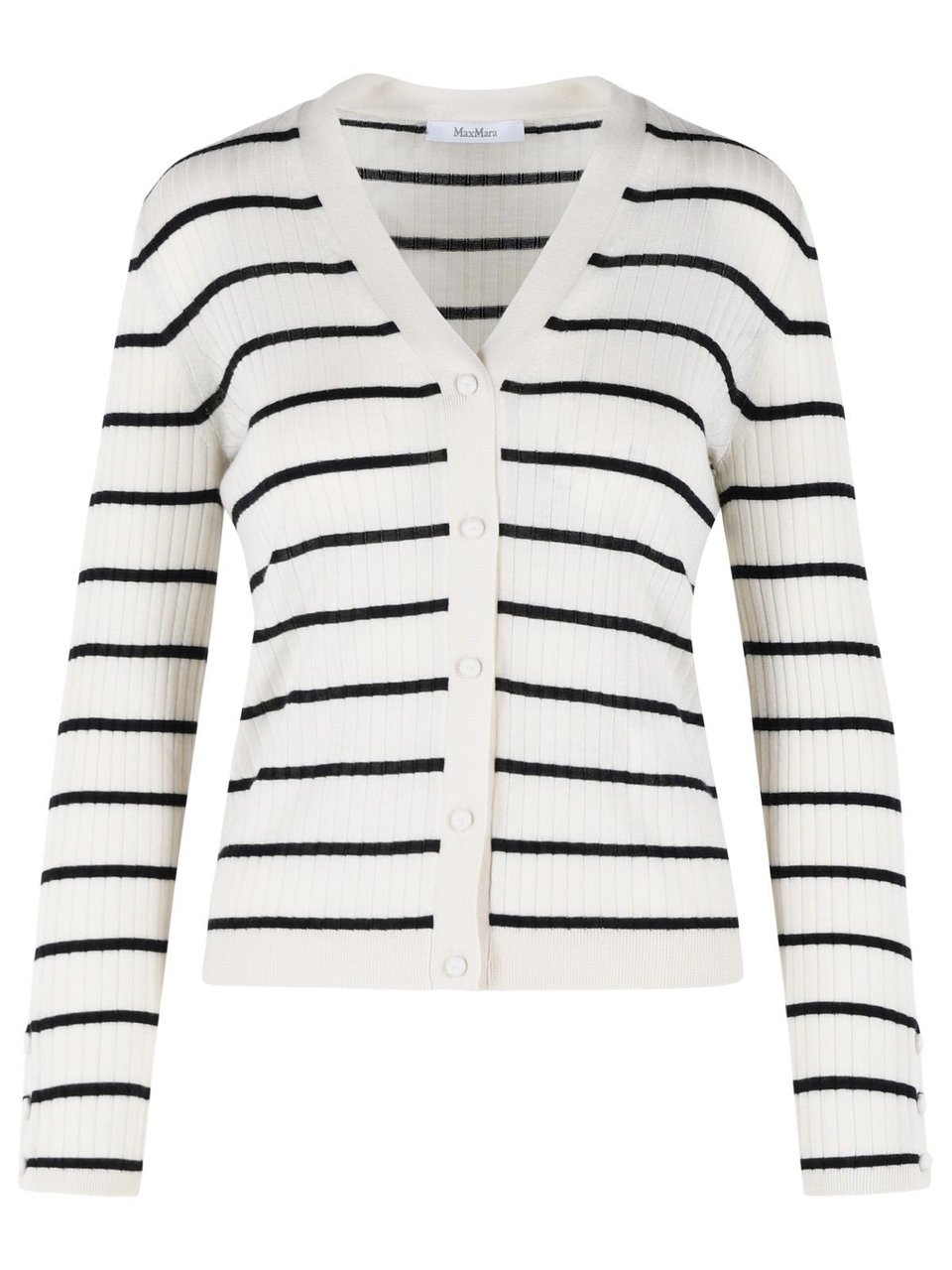 Max Mara 'Pedale' Cashmere And Cream Silk Cardigan Wit