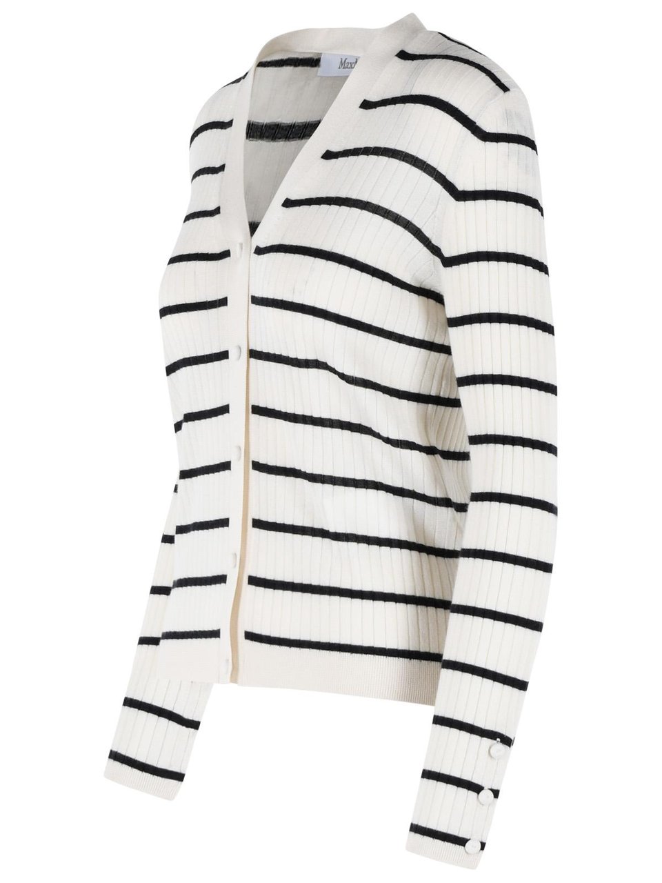 Max Mara 'Pedale' Cashmere And Cream Silk Cardigan Wit