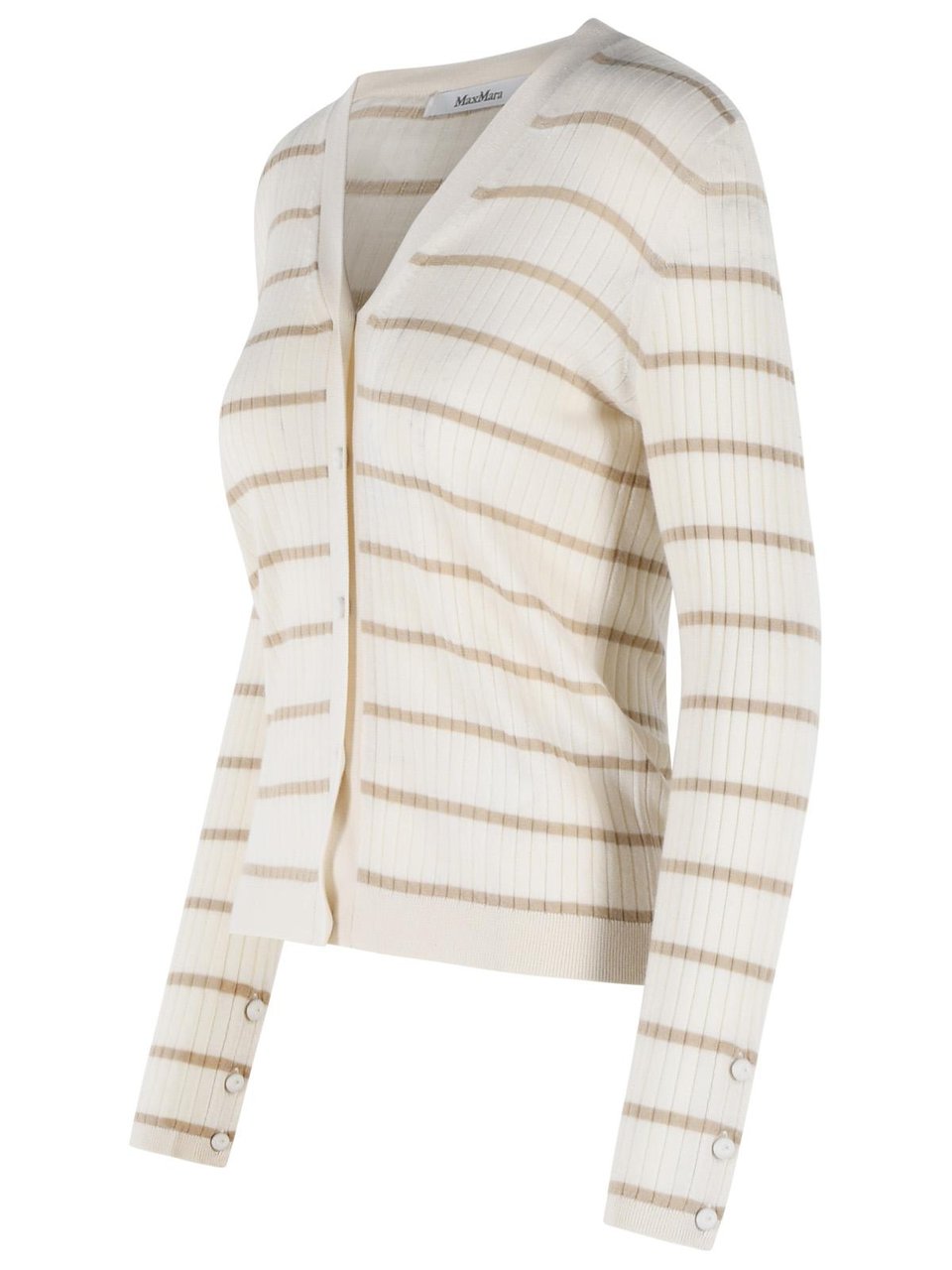 Max Mara 'Pedale' Ivory Cashmere And Silk Cardigan Neutraal