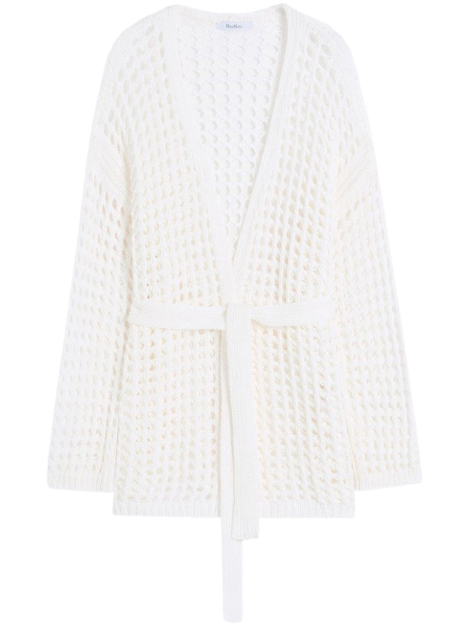 Max Mara Mxpgelo Open-Weave Knitted Cardigan Wit