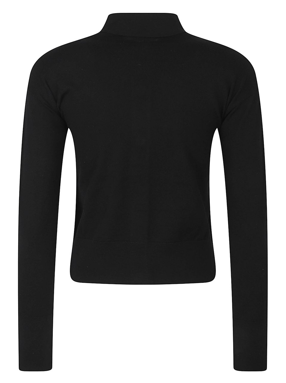 Max Mara Shirt Collar Cardigan With Ribbed Finishes Zwart