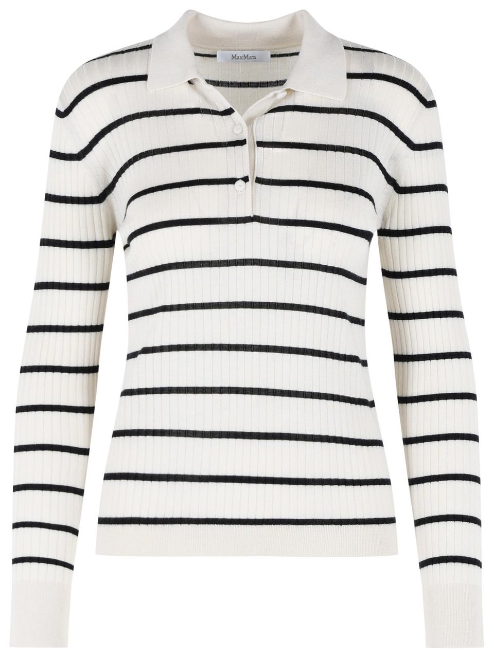 Max Mara 'Gitano' Cashmere And Cream Silk Sweater Wit