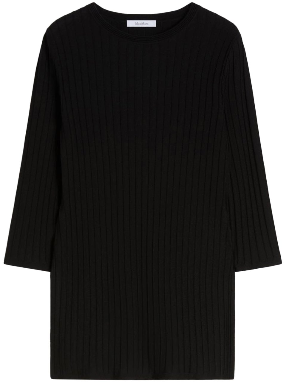 Max Mara Ribbed Black Long-Sleeved Top with Relaxed Fit Zwart