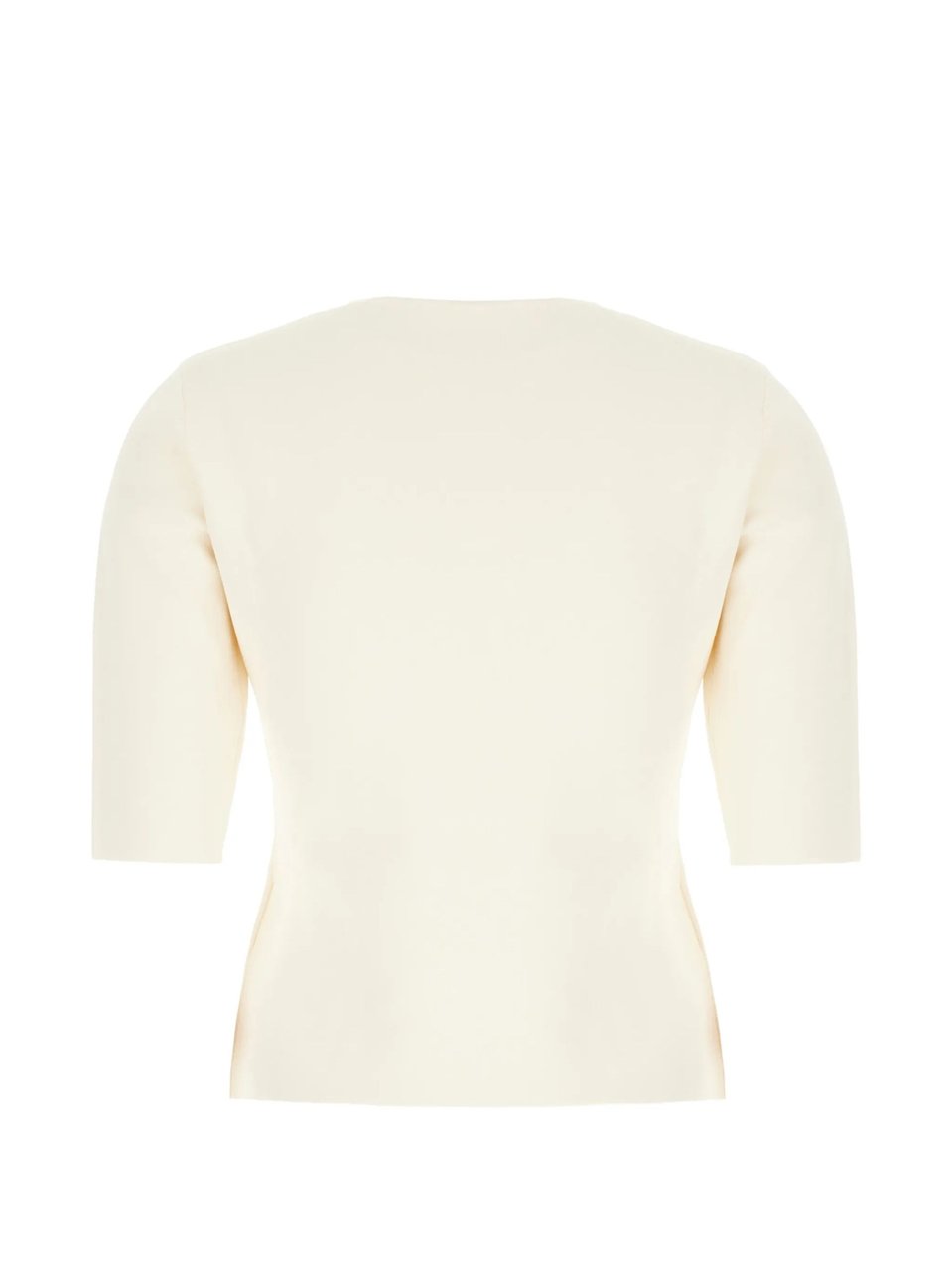 Max Mara Ivory Short Sleeves Knit Sweater Neutraal