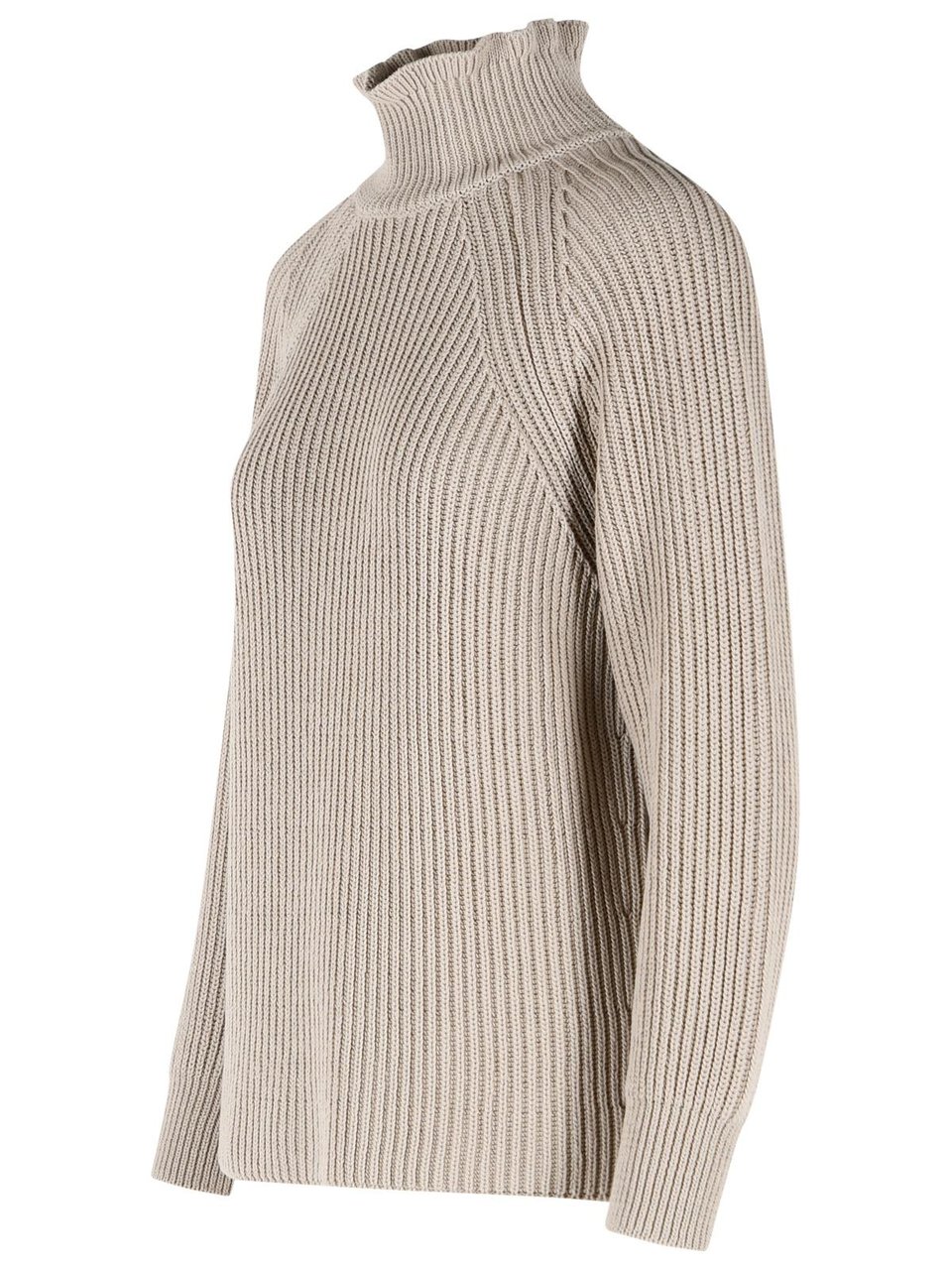 Max Mara 'Camino' Oversized Sand Cotton Cordonetto Sweater Grijs