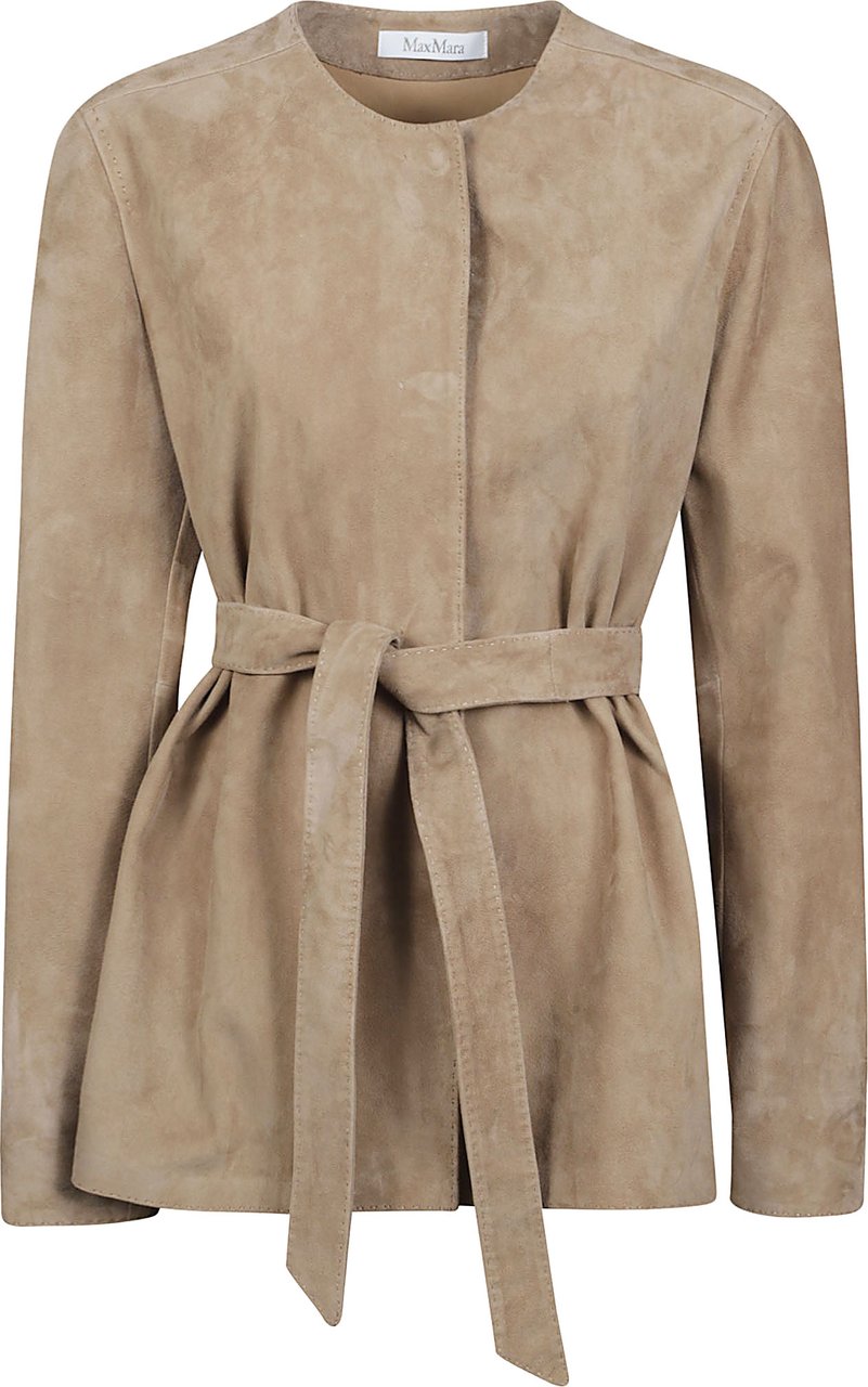 Max Mara Brown Suede Jacket Roze