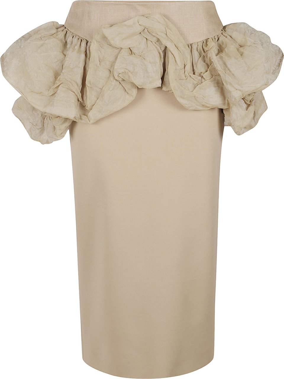 Max Mara Pencil Skirts with Voluminous Ruffled Sleeves Neutraal