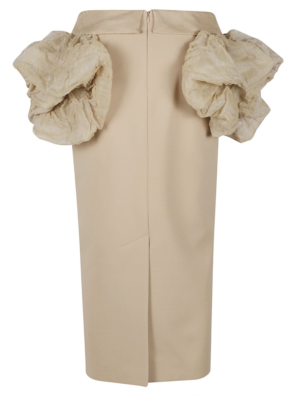 Max Mara Pencil Skirts with Voluminous Ruffled Sleeves Neutraal
