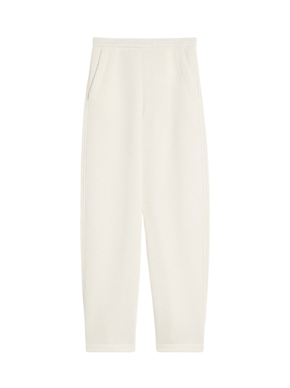 Max Mara White High Waist Cotton Pants Wit