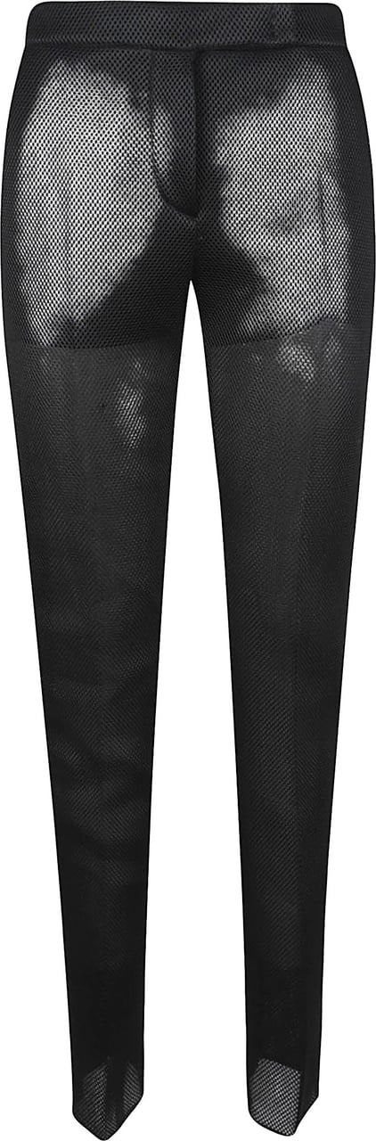 Max Mara Tapered Pants with Unique Mesh Overlay Zwart
