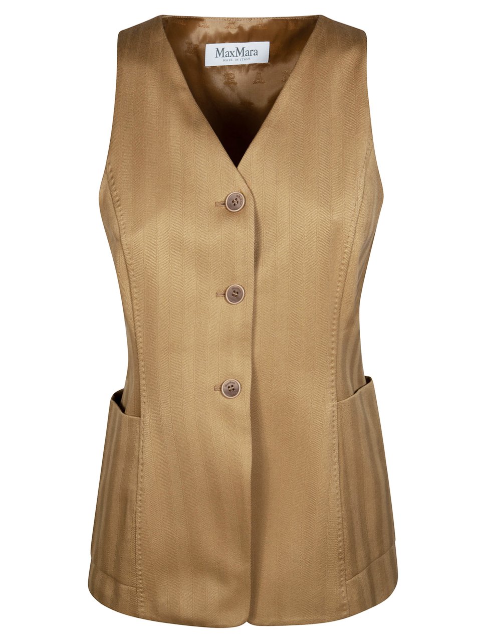 Max Mara Mxmfalla Tailored V-Neck Vest Bruin